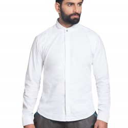 White Dobby Cotton Peter-Pan Collar Shirt White Dobby Cotton Peter-Pan Collar Shirt