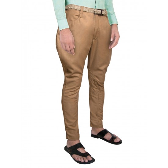 Beige Cotton with Lycra Saddle Patch - Jodhpuri Breech Trouser