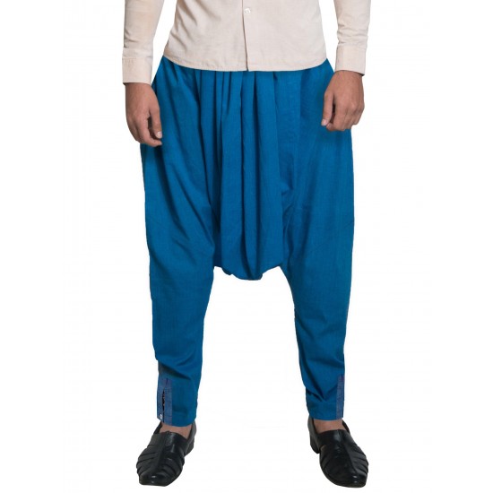 Blue Cotton Stitched Dhoti