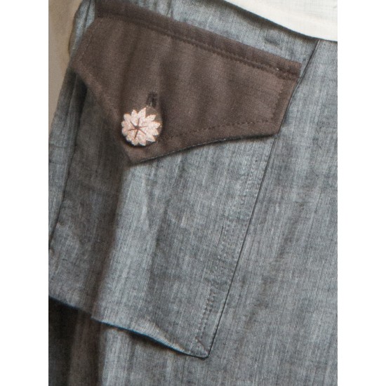 Grey Cotton Draped Stitched-Dhoti Pants